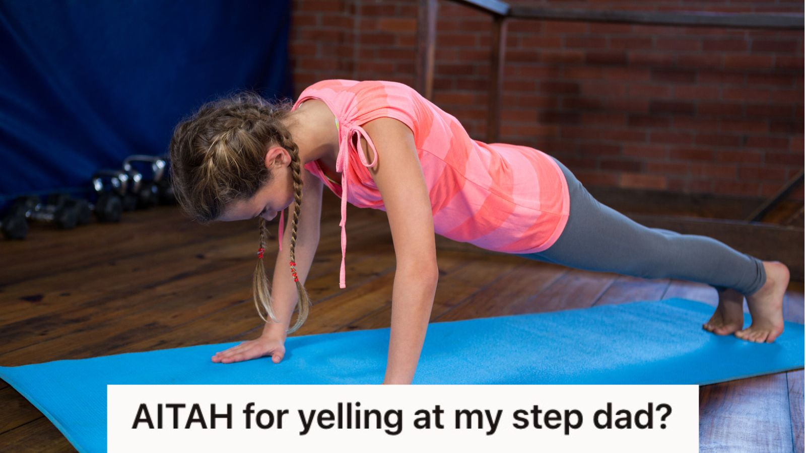 Teenage girl doing push ups